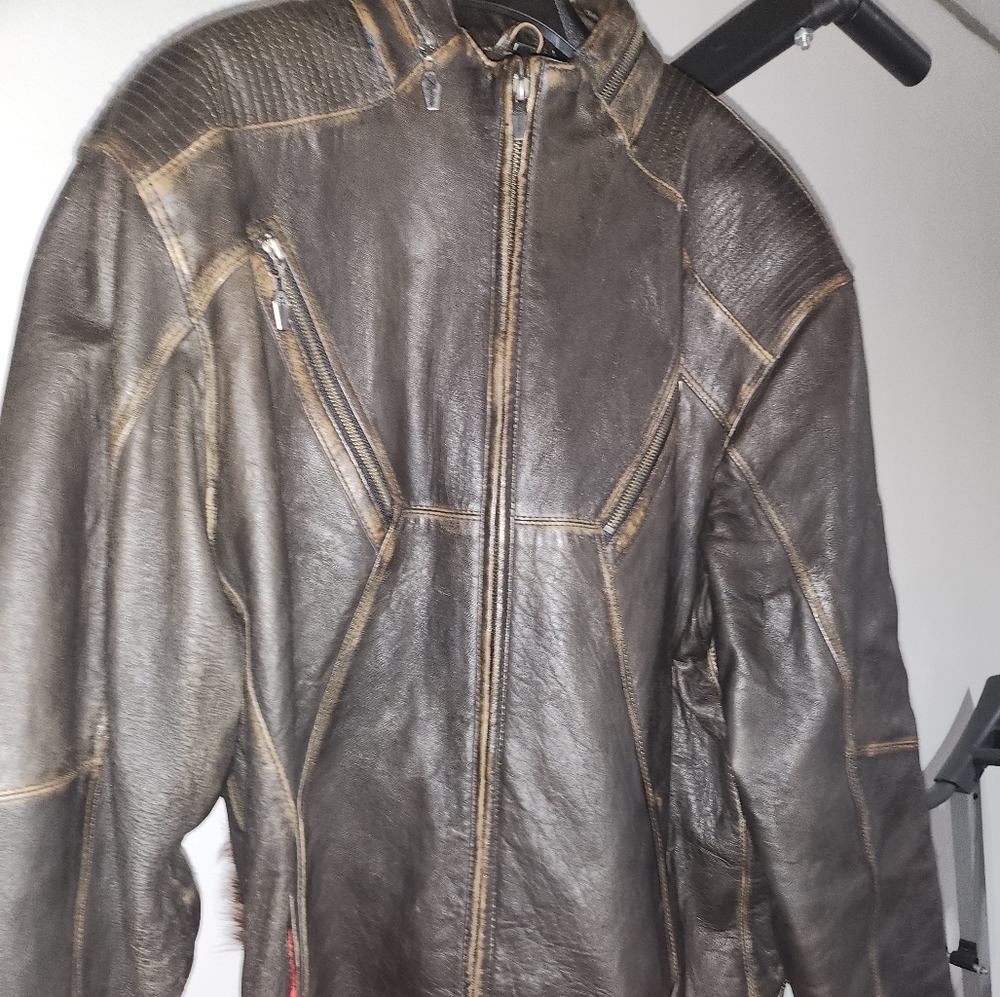 Luxurious Mens custom Biker jacket with ponyhair..